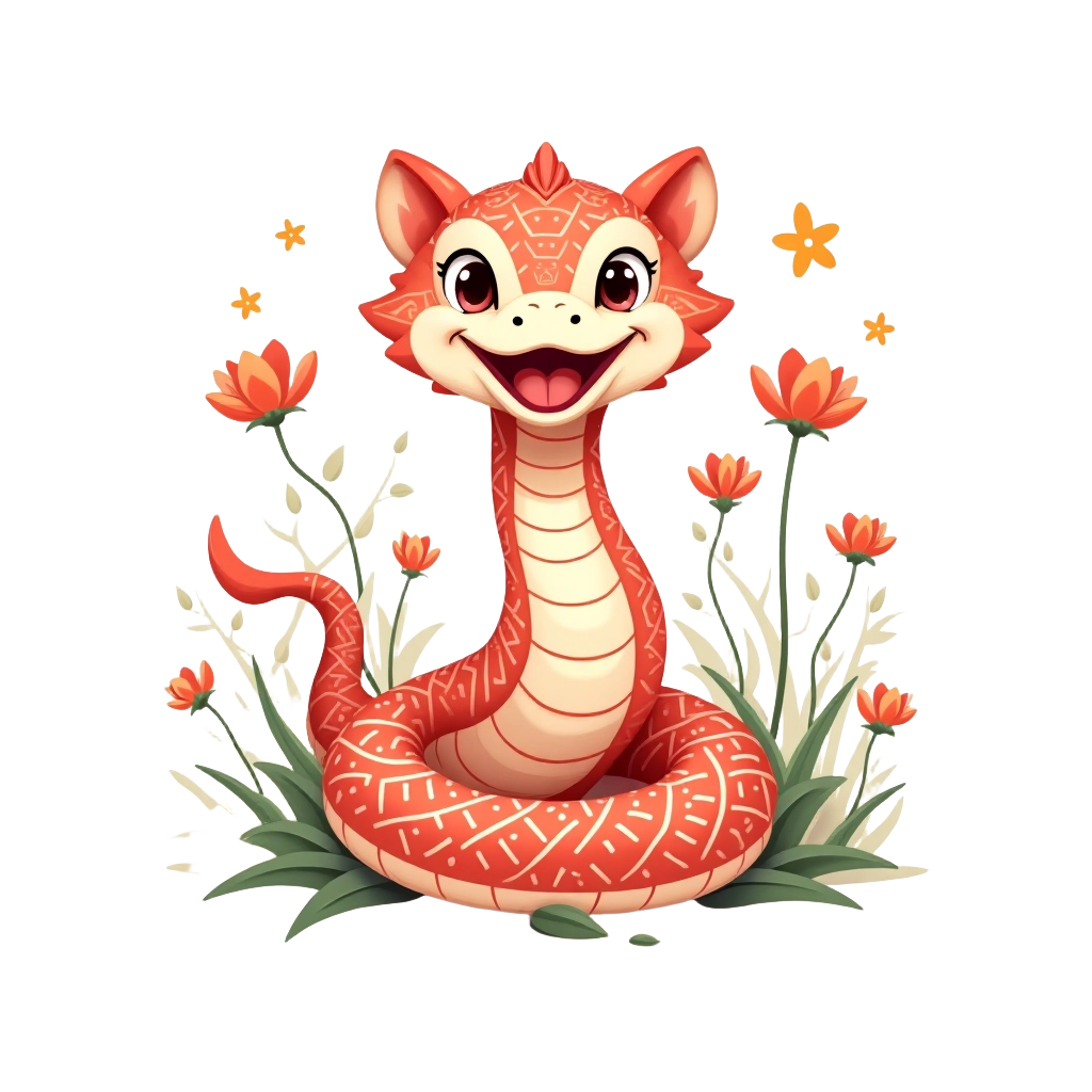 Joyful Snake in the Garden